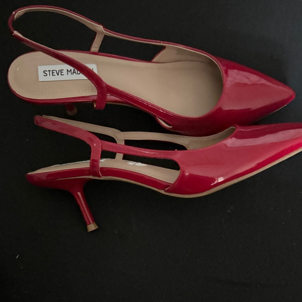 Steve Madden Glossy Red Slingback Heels